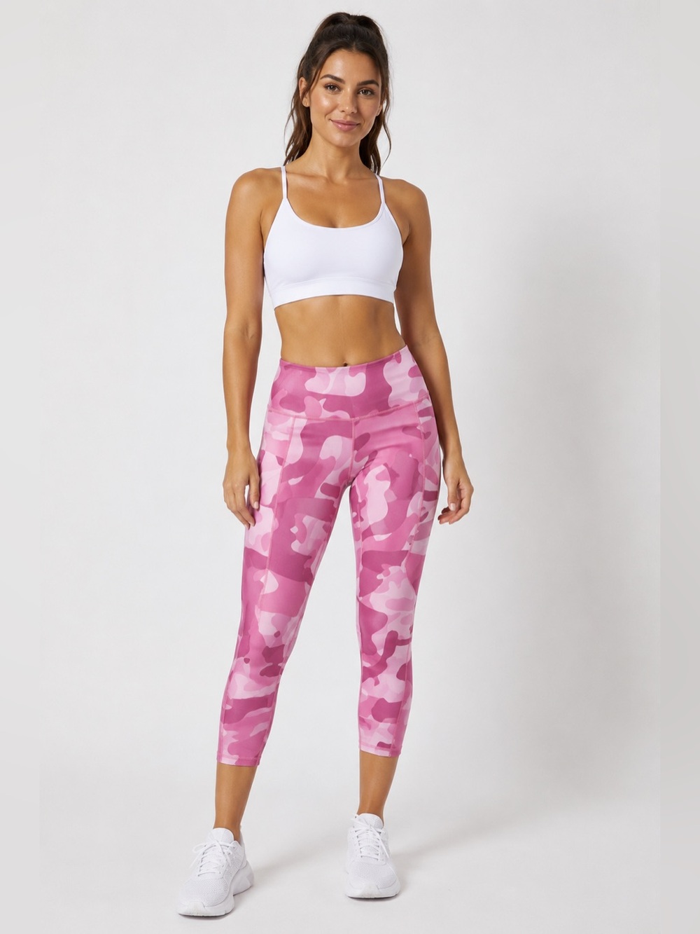 Zyia Active Pink Camo Light n Tight Crop Pocket Leggings Women’s Size 4